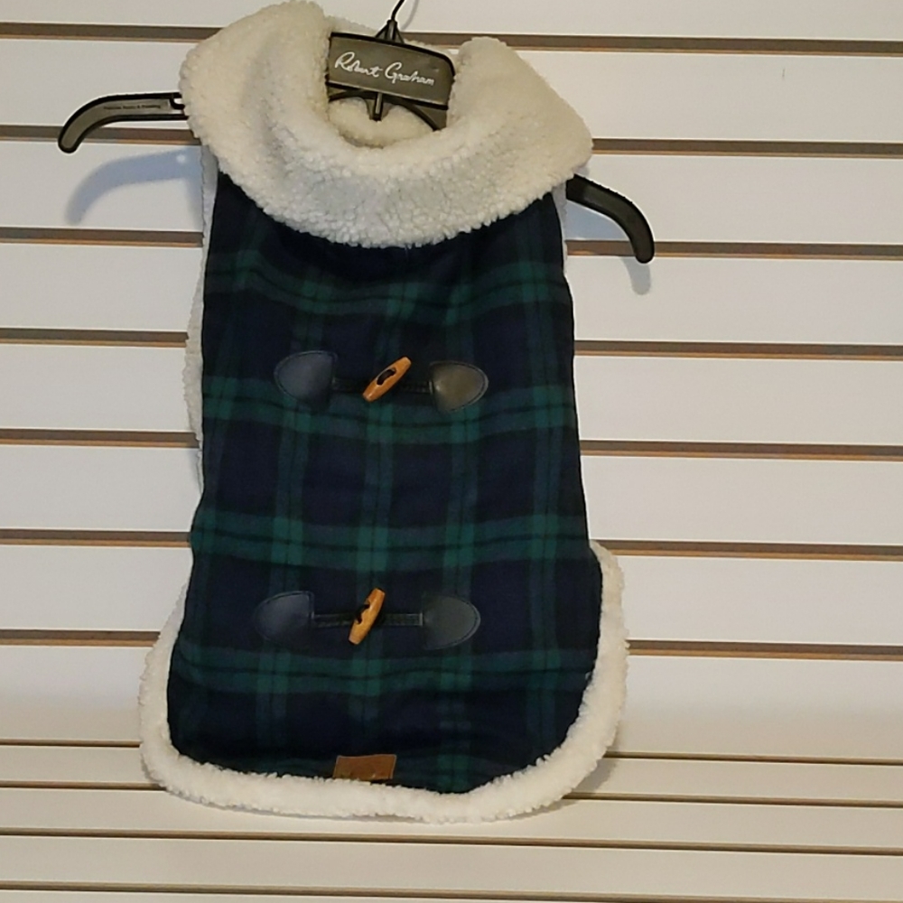 Bee and Willow Green Plaid Dog Coat